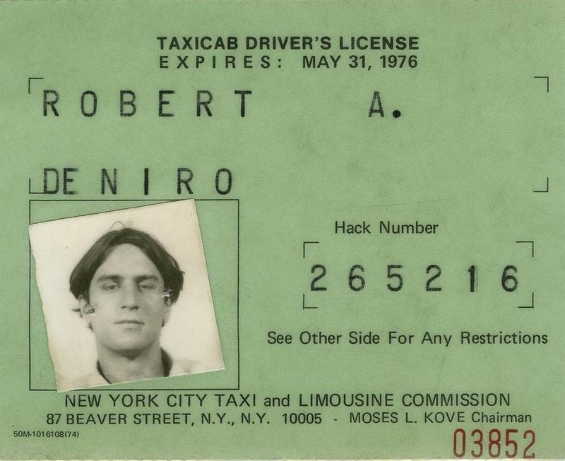 New York &quot;Cabbie&quot; - Robert De Niro&#039;s taxicab driver&#039;s license, 1976 10