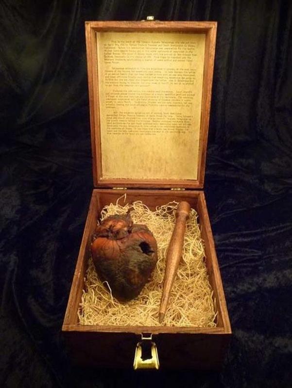 The heart of accused vampire Auguste Delagrange. He was said to have killed at least 40 people in the early 1900s.