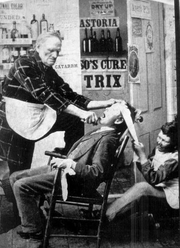 A trip to the dentist's office back in 1892.