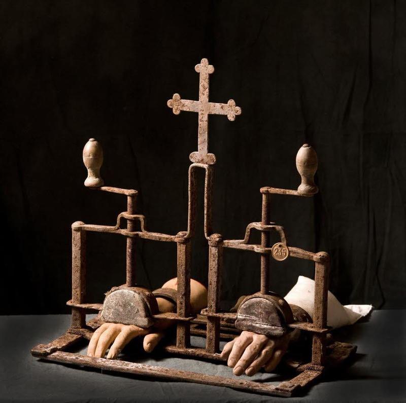 The Catholic Church used a hand crushing machine in the 15th century to punish those with "greedy hands."