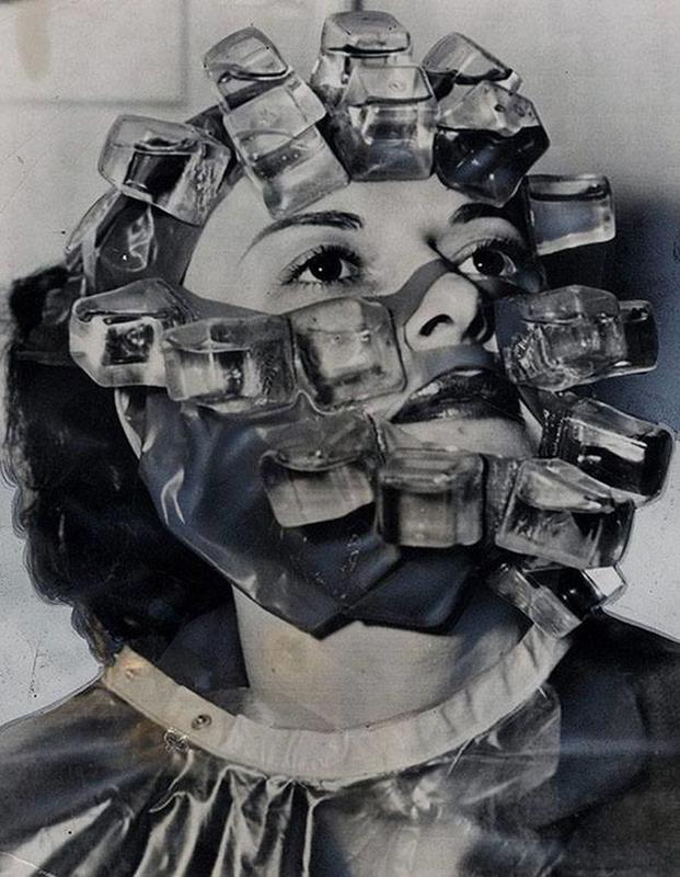 An "icebox" facial beauty treatment, 1966.