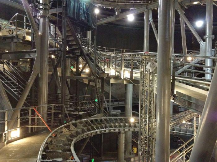 Inside Of Space Mountain With All The Lights On.
