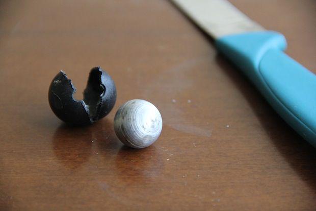 Steel Core Inside A "rubber" Bullet.