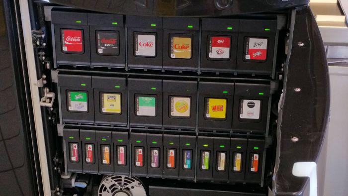 The Flavors Inside Soda Fountain Dispensers Come In Printer Ink Like Cartridges.